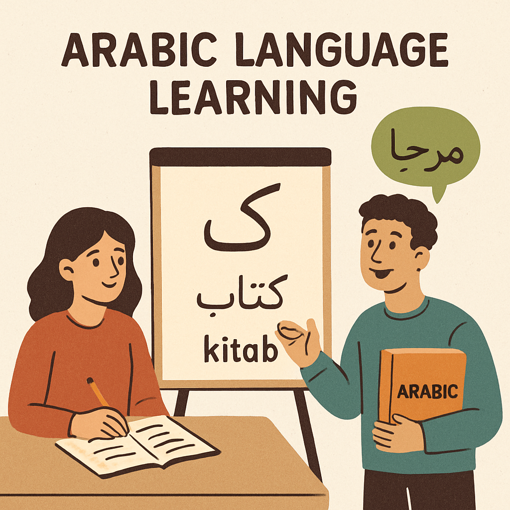 Arabic language learning concept