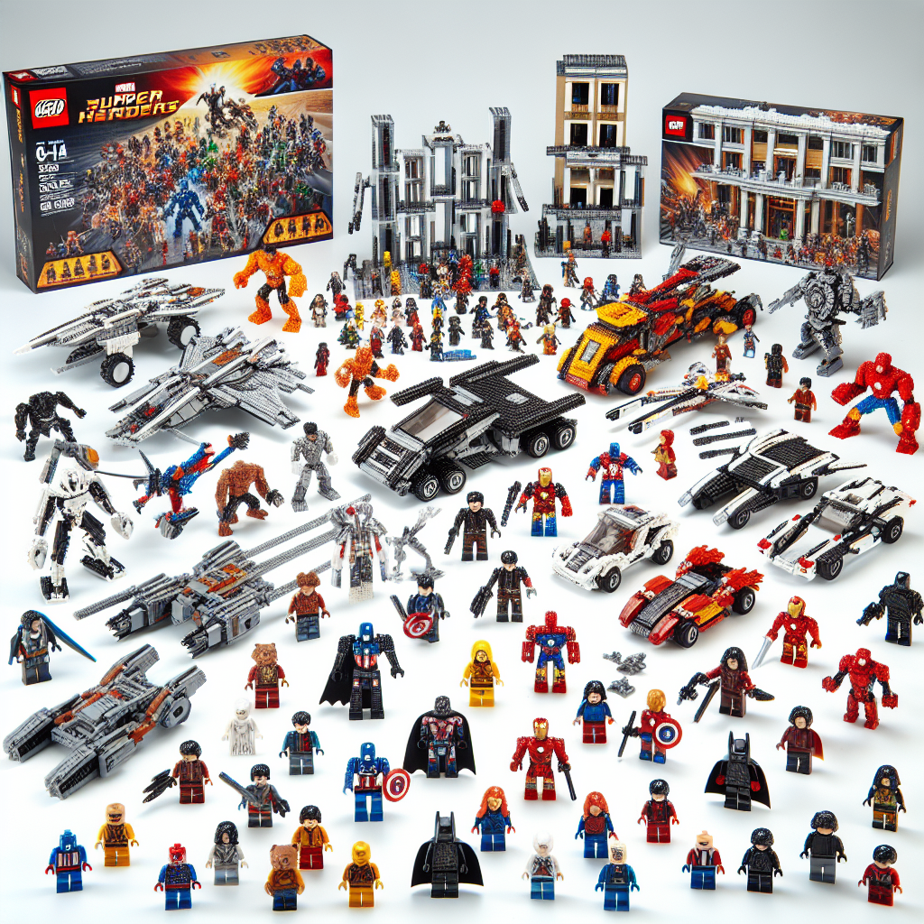 A collection of LEGO Marvel Super Heroes sets