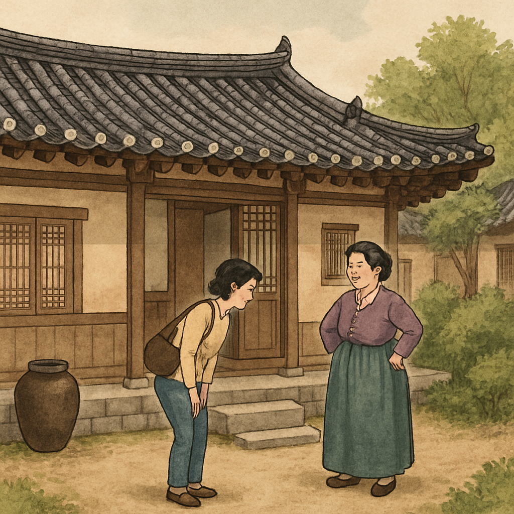Traditional Korean house representing a typical setting for landlady relationships