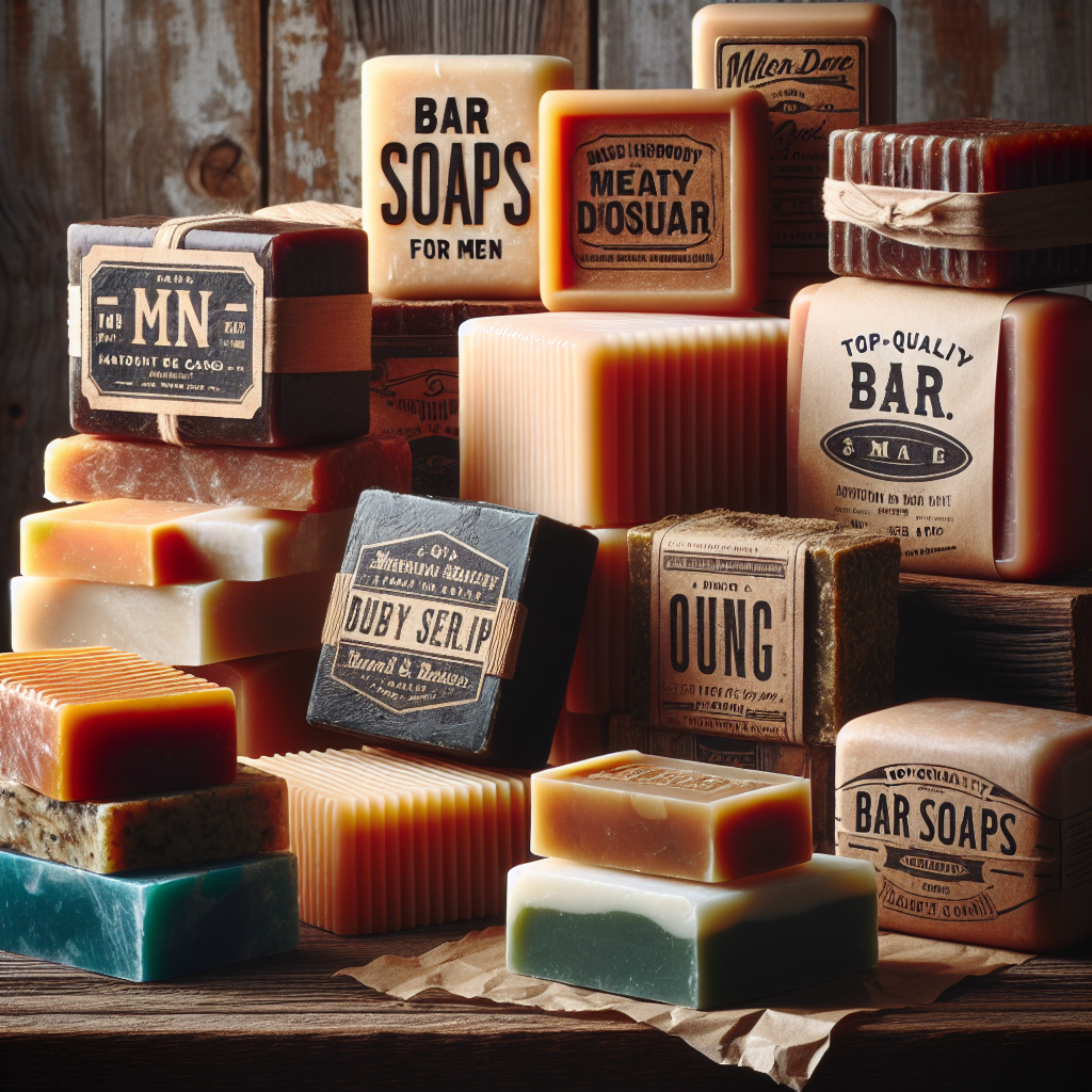 A selection of all-natural men's soaps