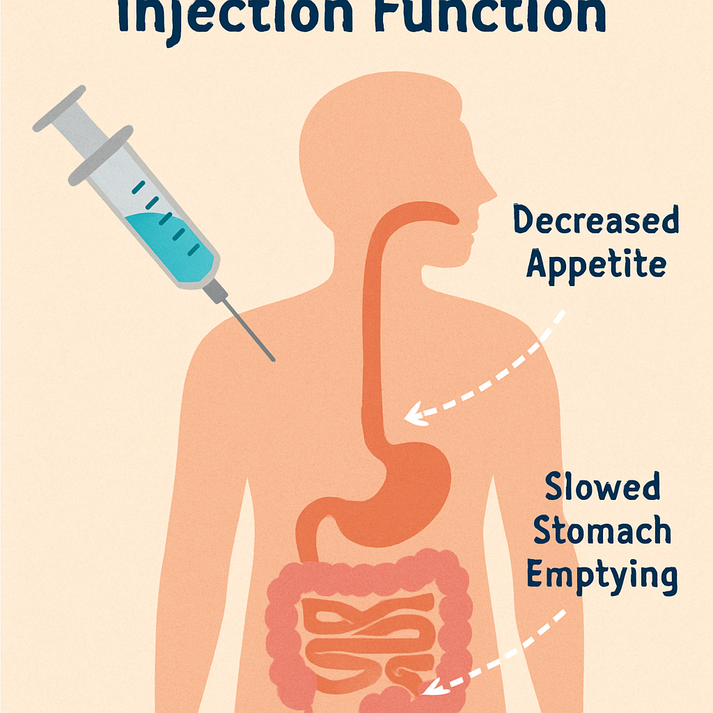 Visual representation of how weight loss injections function in the body