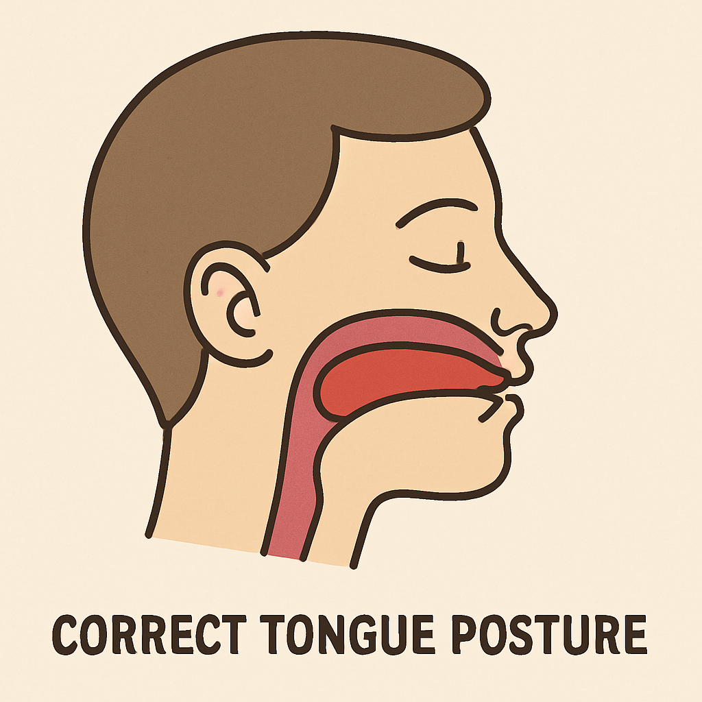 Illustration of correct tongue posture