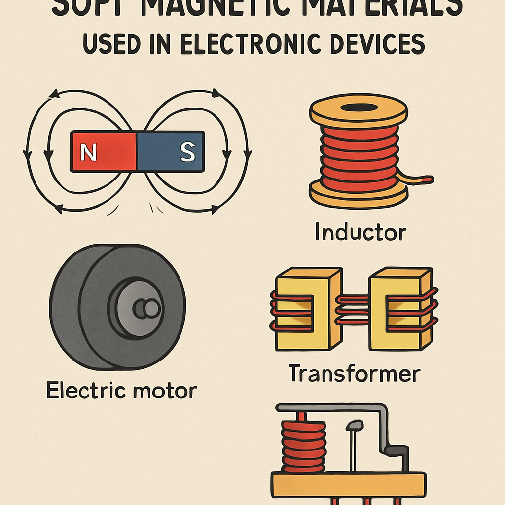 Soft magnetic materials used in electronic devices