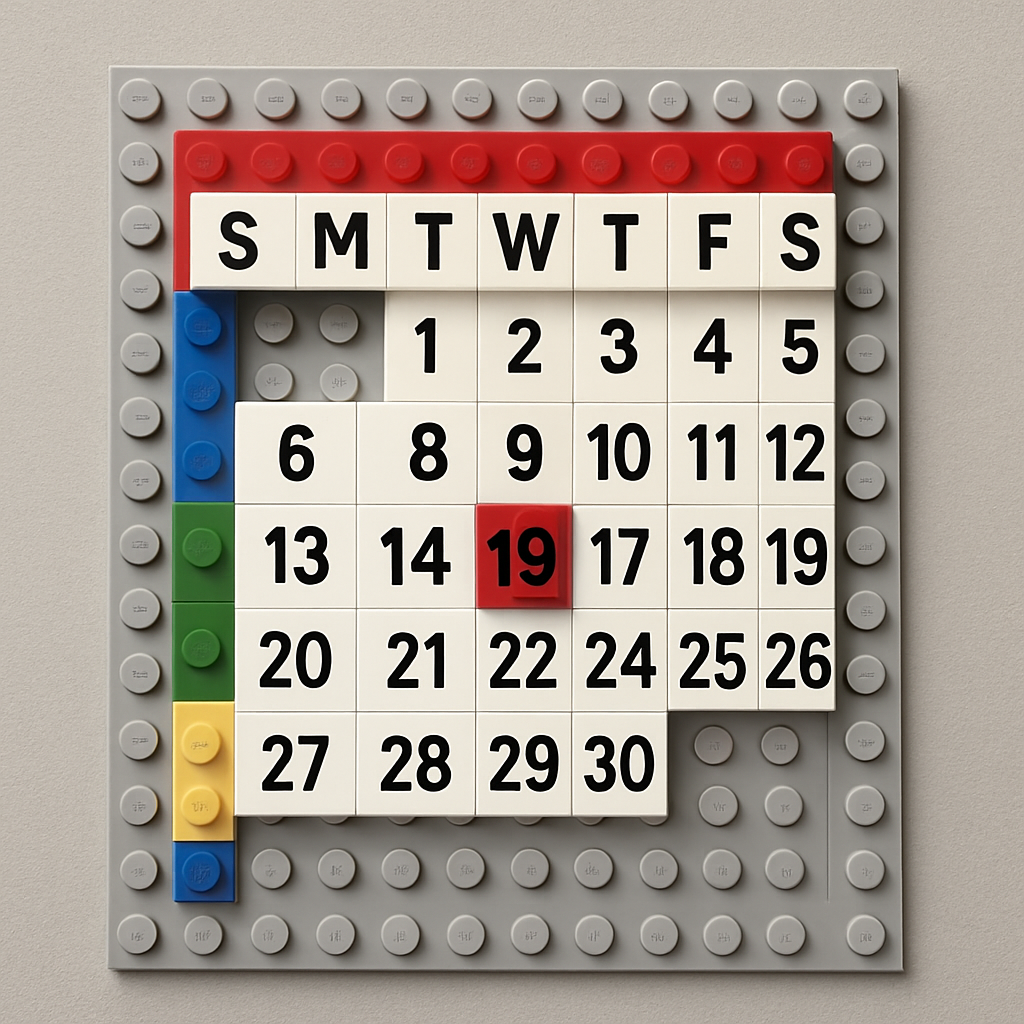 Kalendarz z klockami LEGO