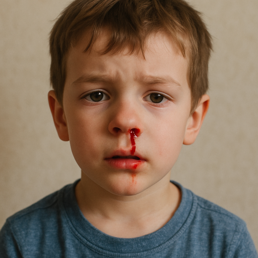 Child with nosebleed