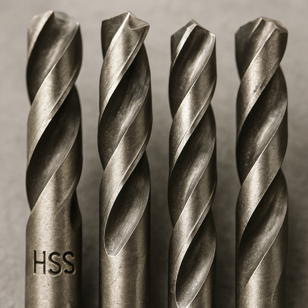 HSS twist drill bits close-up