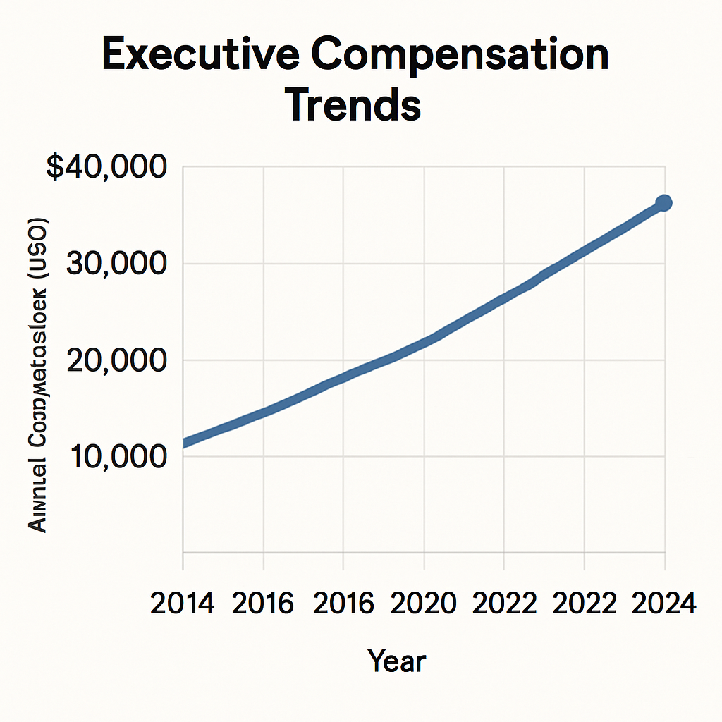 Graph showing executive compensation trends