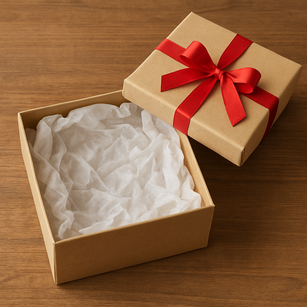 Gift box with tissue paper filler