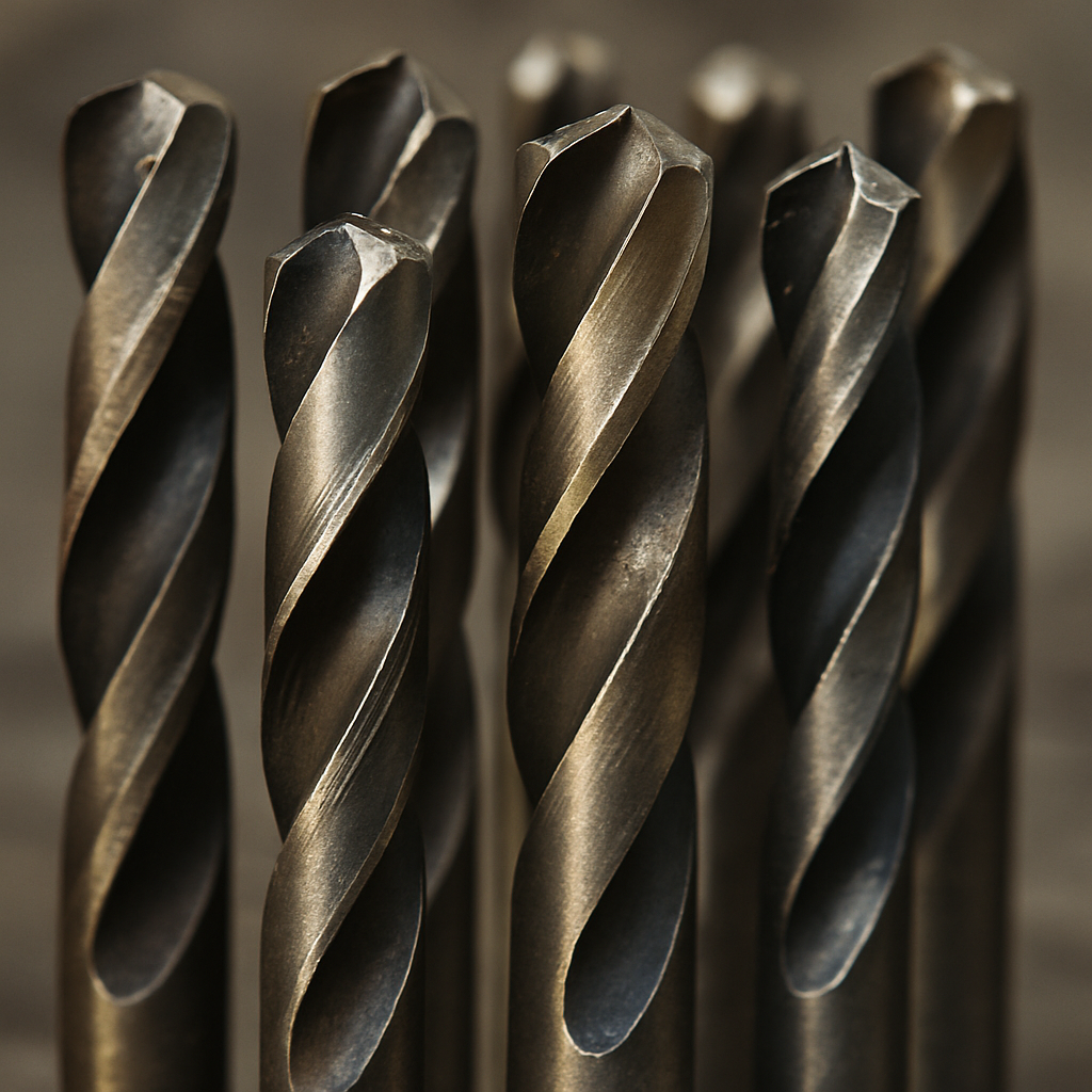 Close-up of drill bits for metal