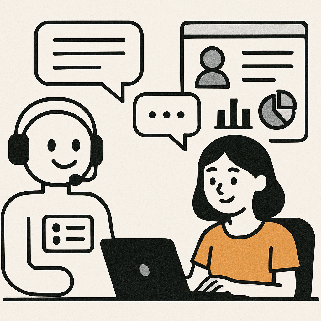 AI managing customer inquiries and data