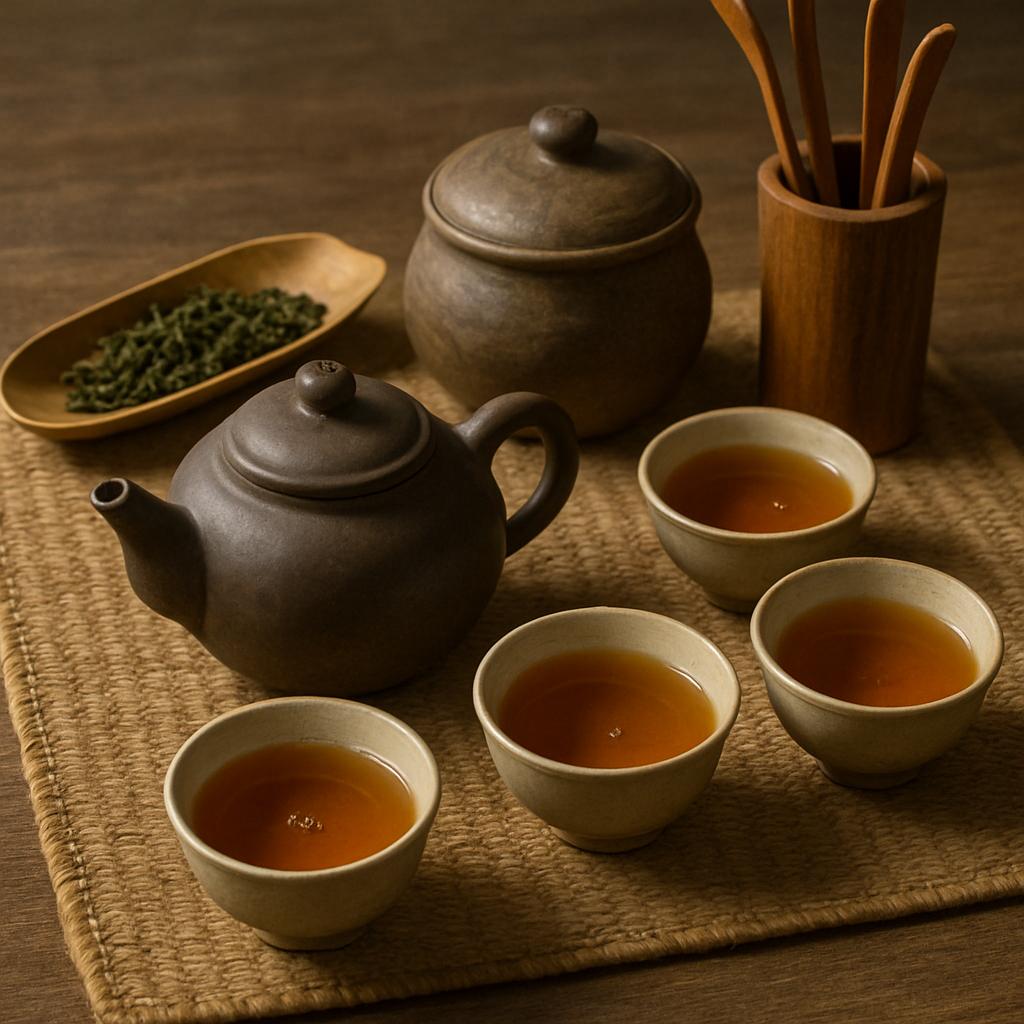 Traditional Chinese tea ceremony setup