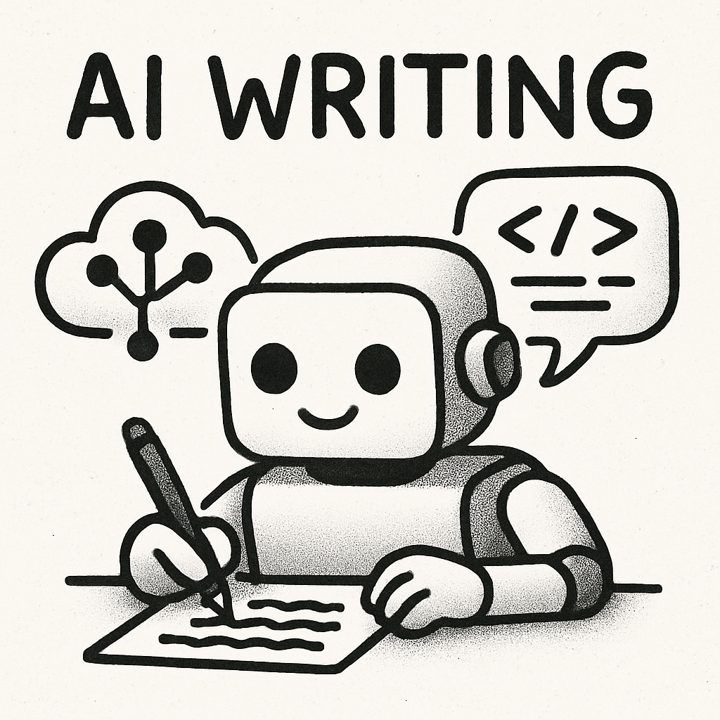 AI writing concept