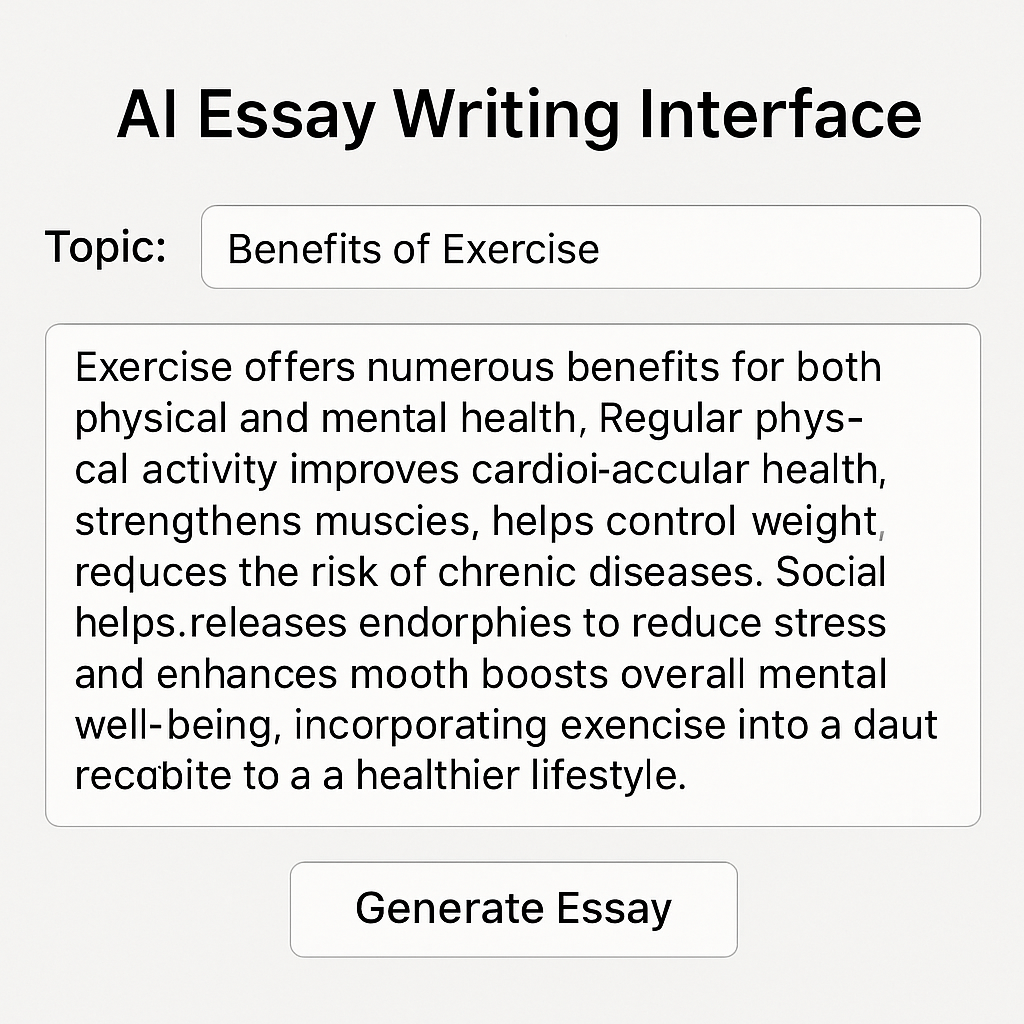 AI essay writing interface