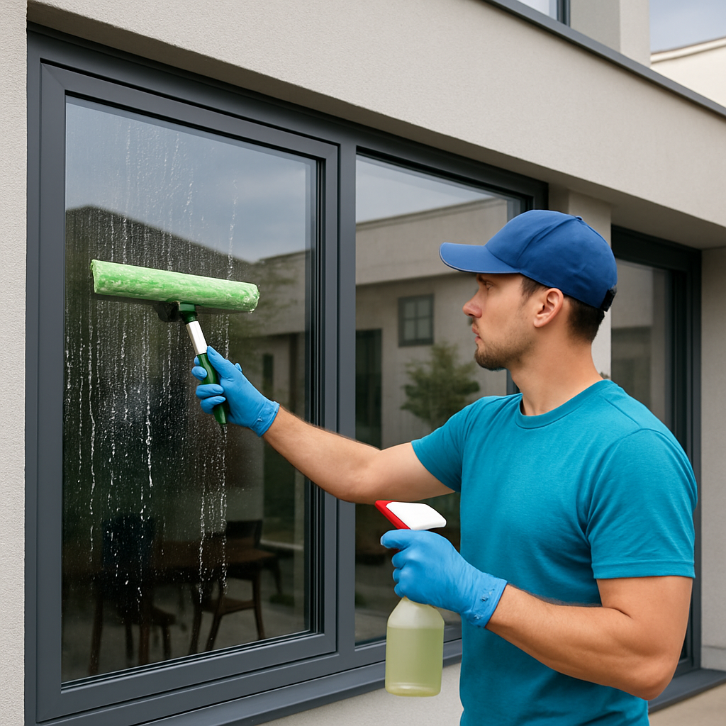 Clean exterior windows of a modern home