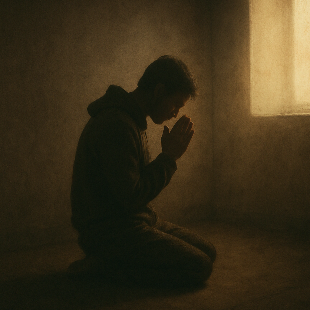 A person praying in solitude