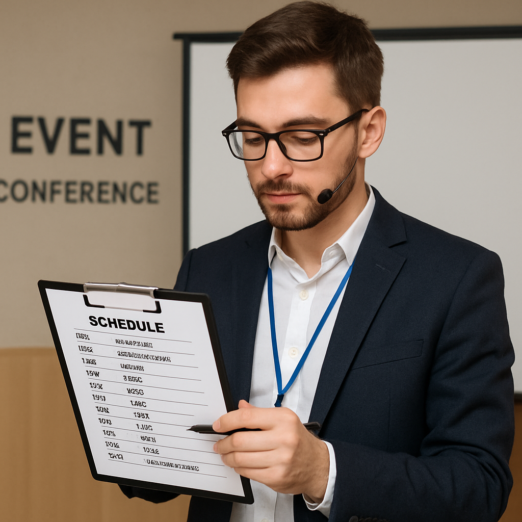 Event host managing the schedule
