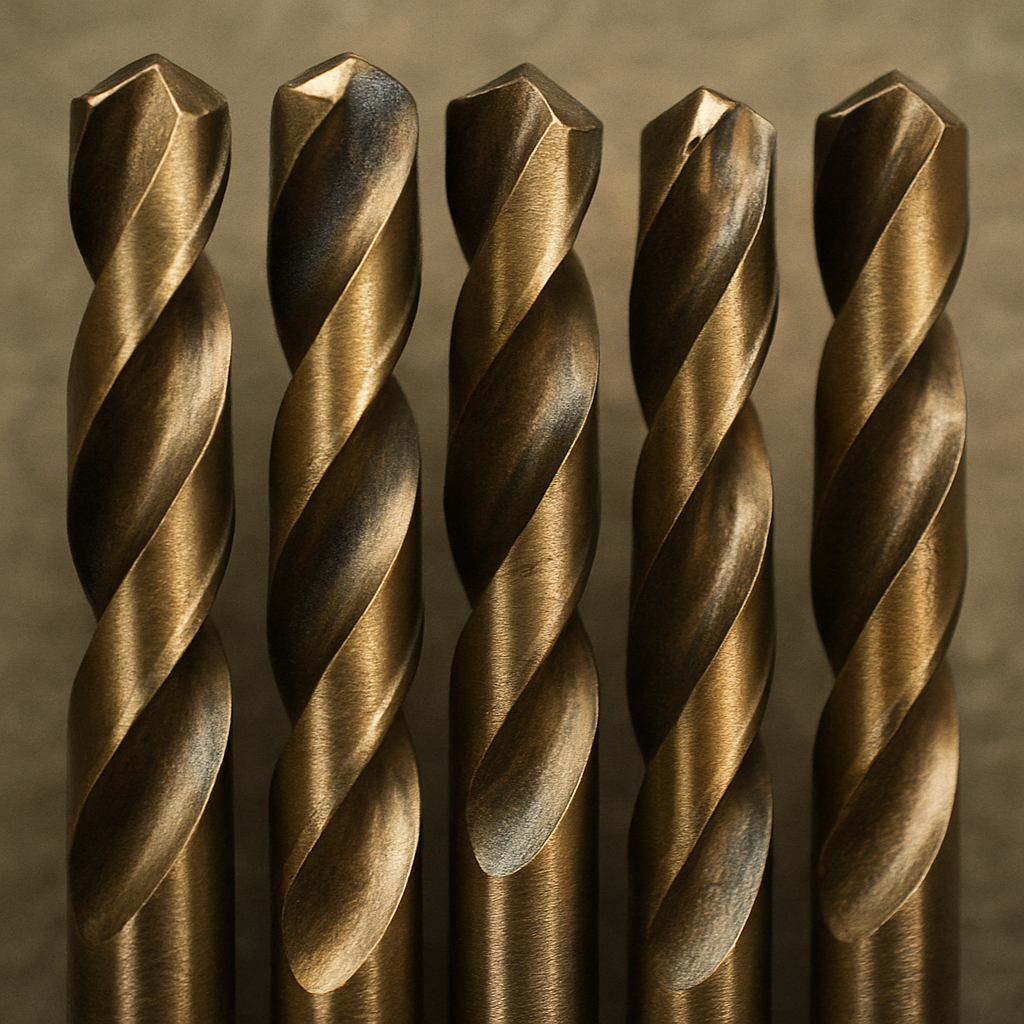 Cobalt drill bits close-up