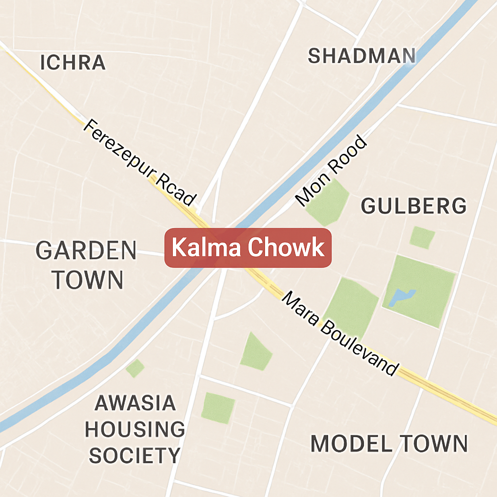 Detailed map highlighting Kalma Chowk and surrounding areas