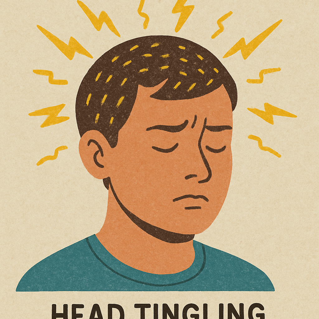 Head tingling illustration