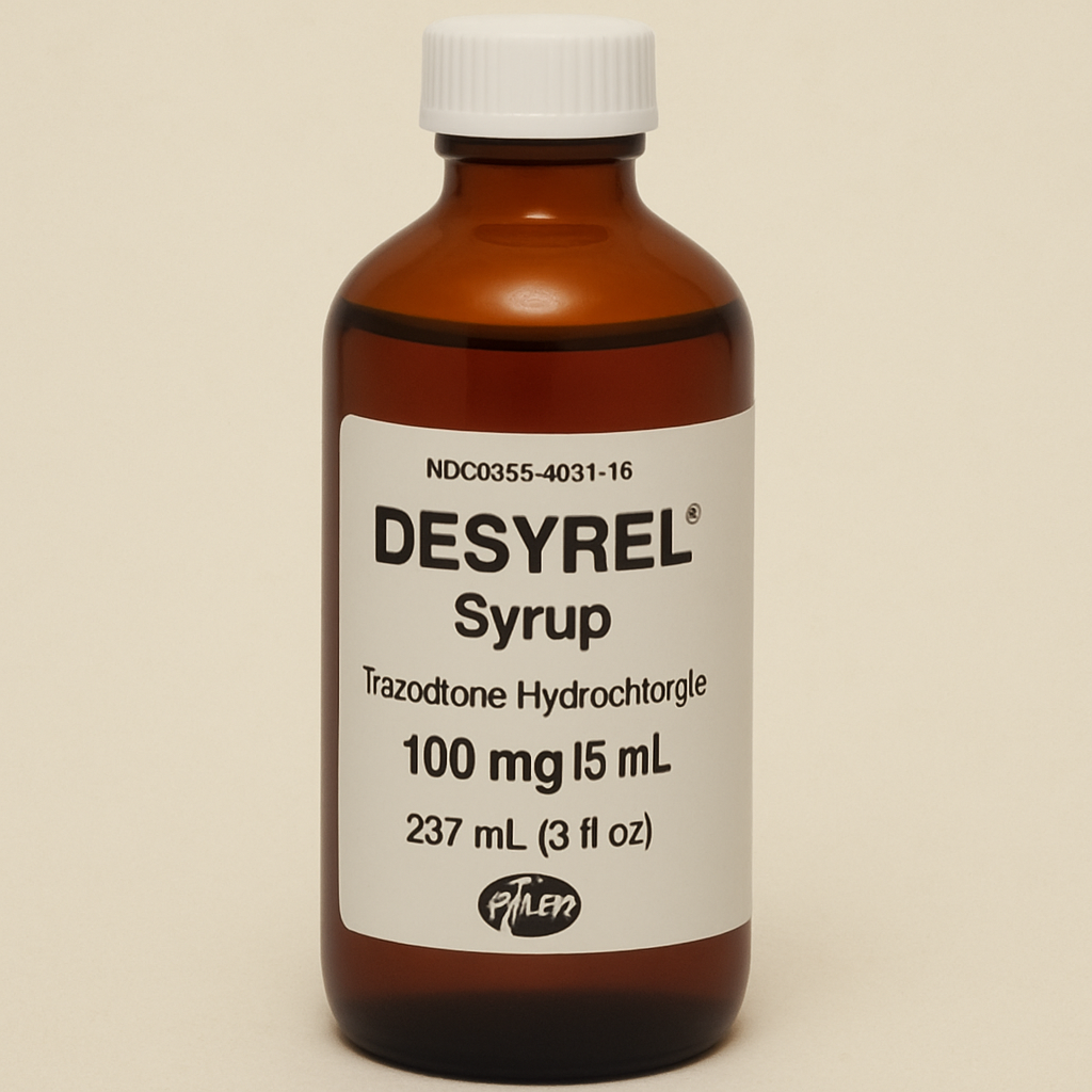 Desyrel syrup bottle