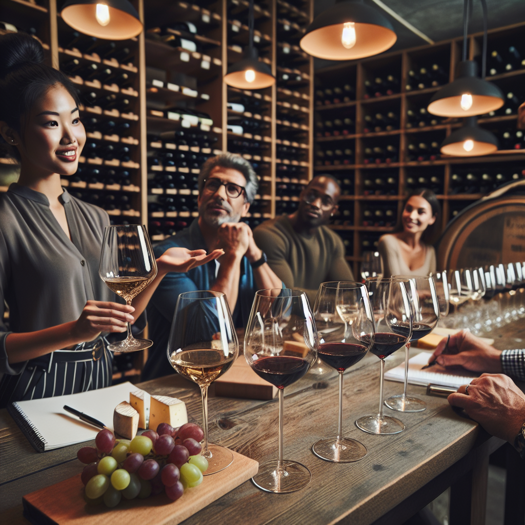 A wine glass being swirled to release aromas, showcasing the vibrant color of the wine.
