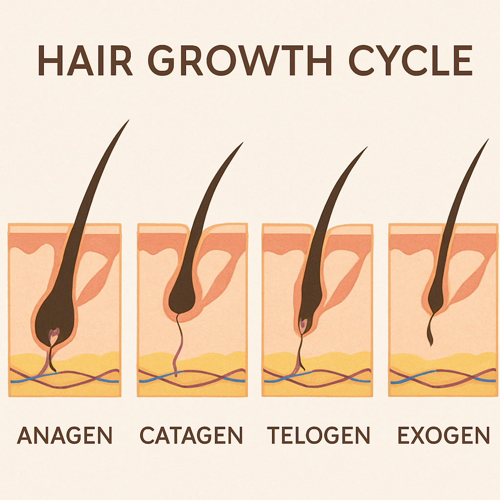 Illustration of hair growth cycle