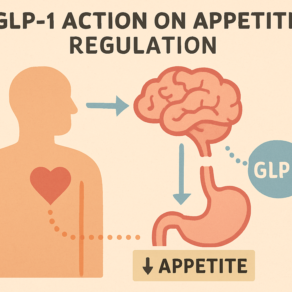 Illustration of GLP-1 action on appetite regulation