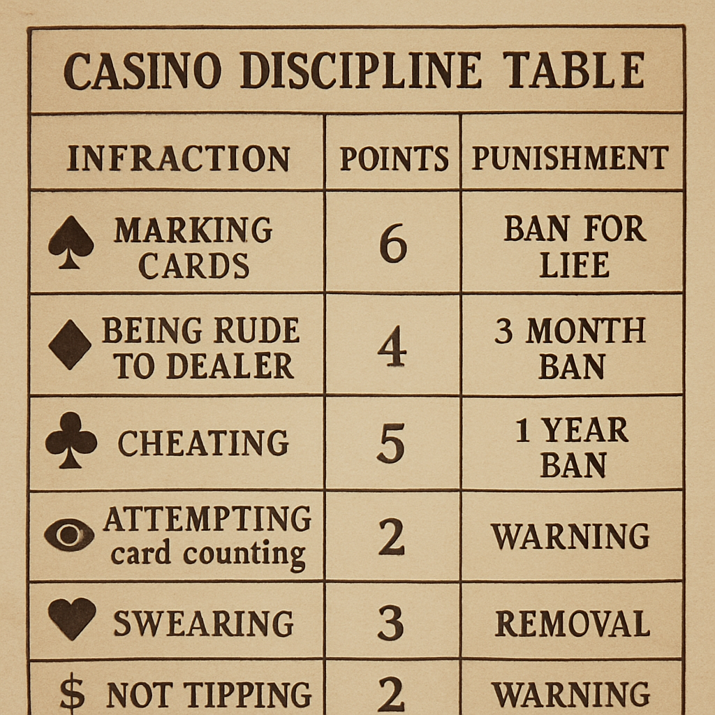 Casino discipline table