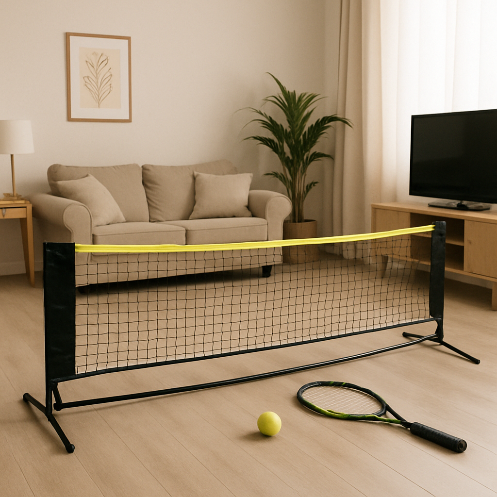 Tennis setup in living room