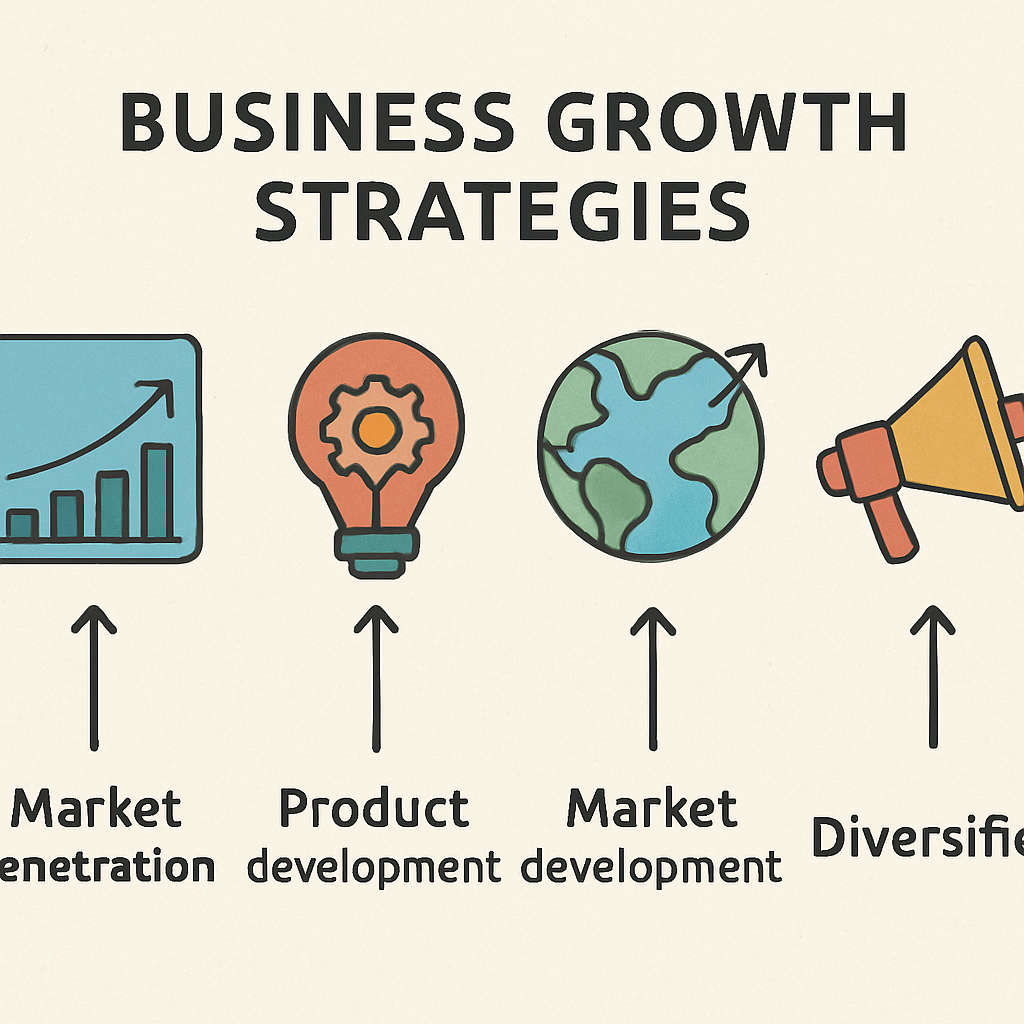 Visual representation of business growth strategies