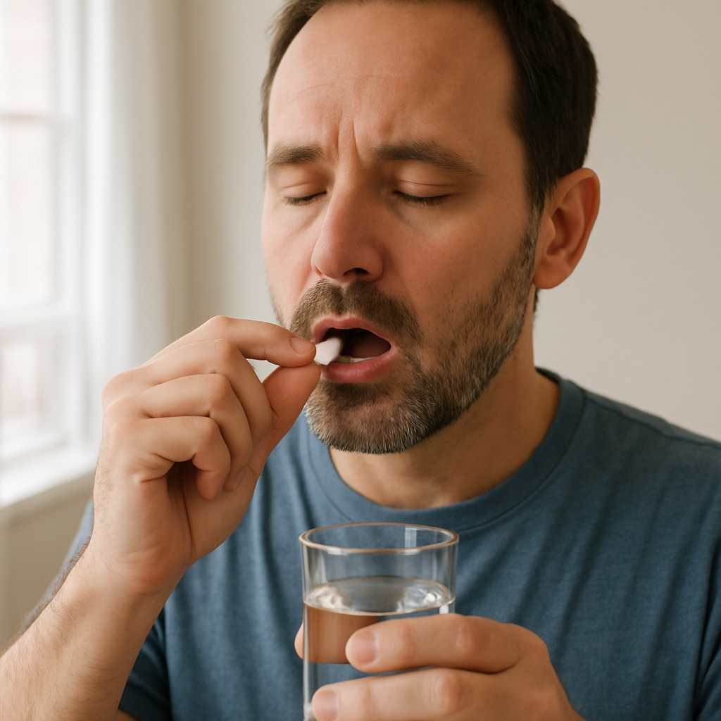 Adult taking medication