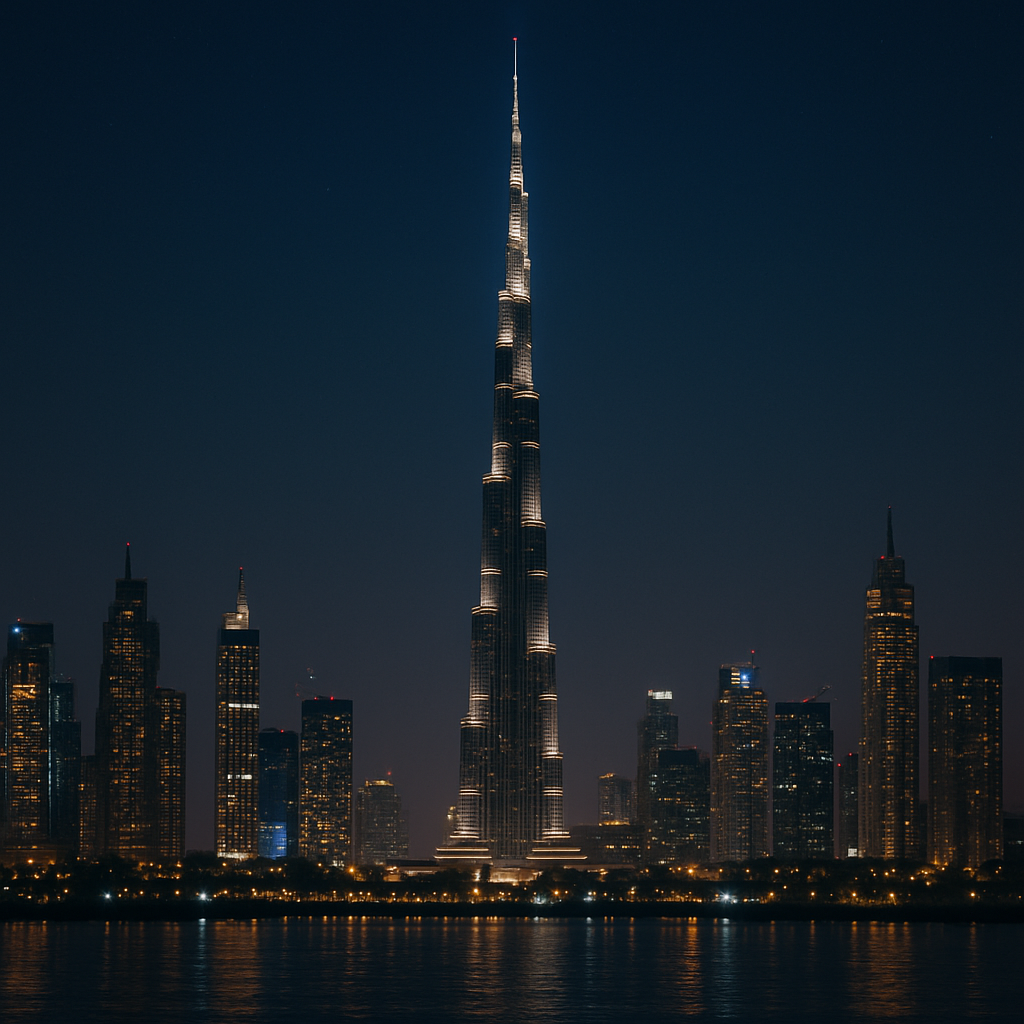 Dubai skyline at night