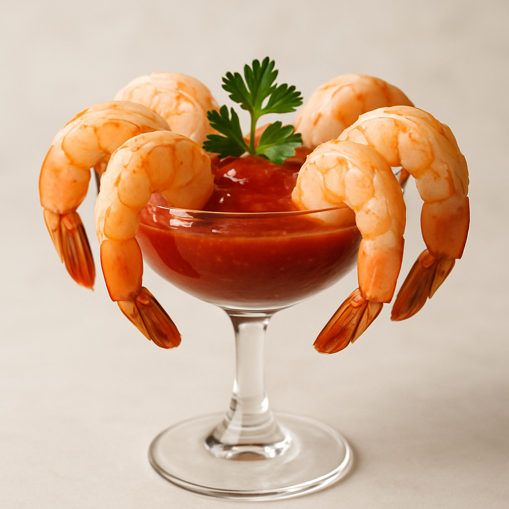 Elegant shrimp cocktail glassware