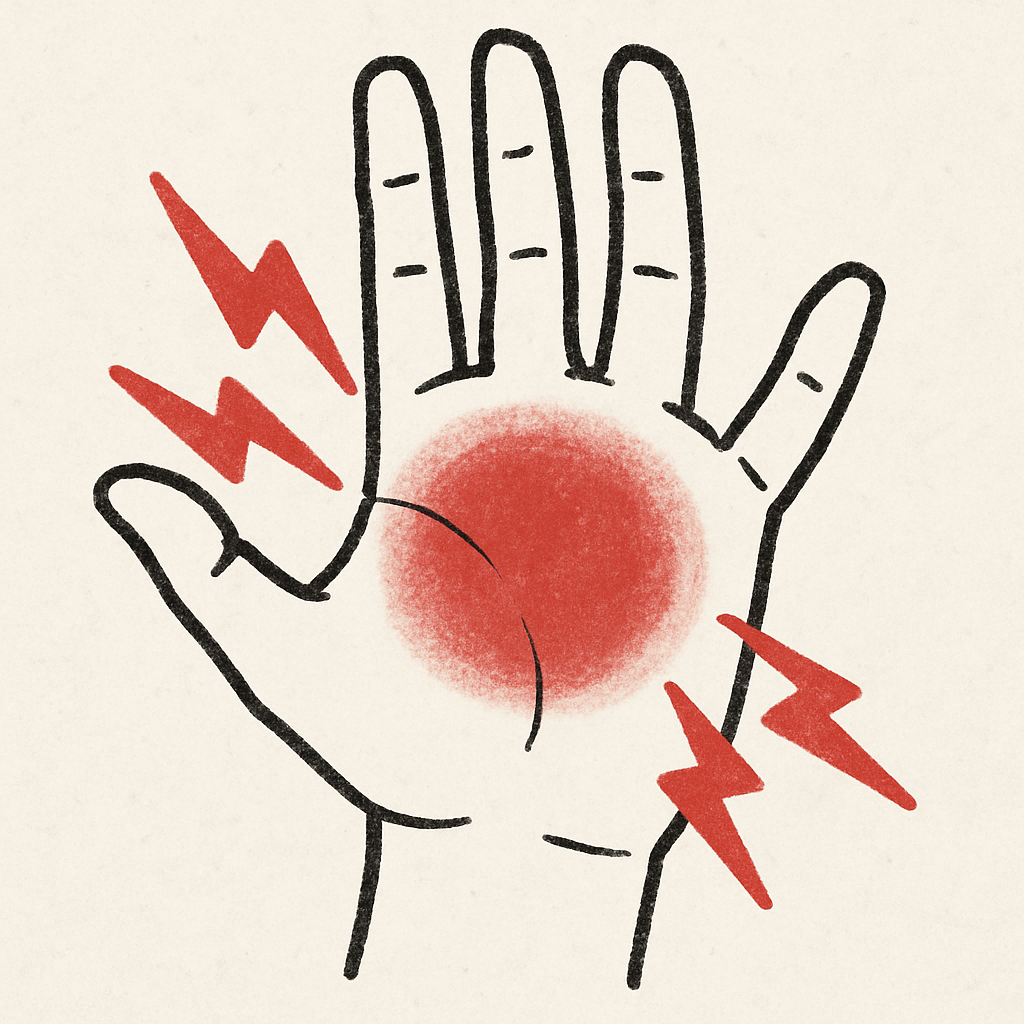 Hand pain illustration