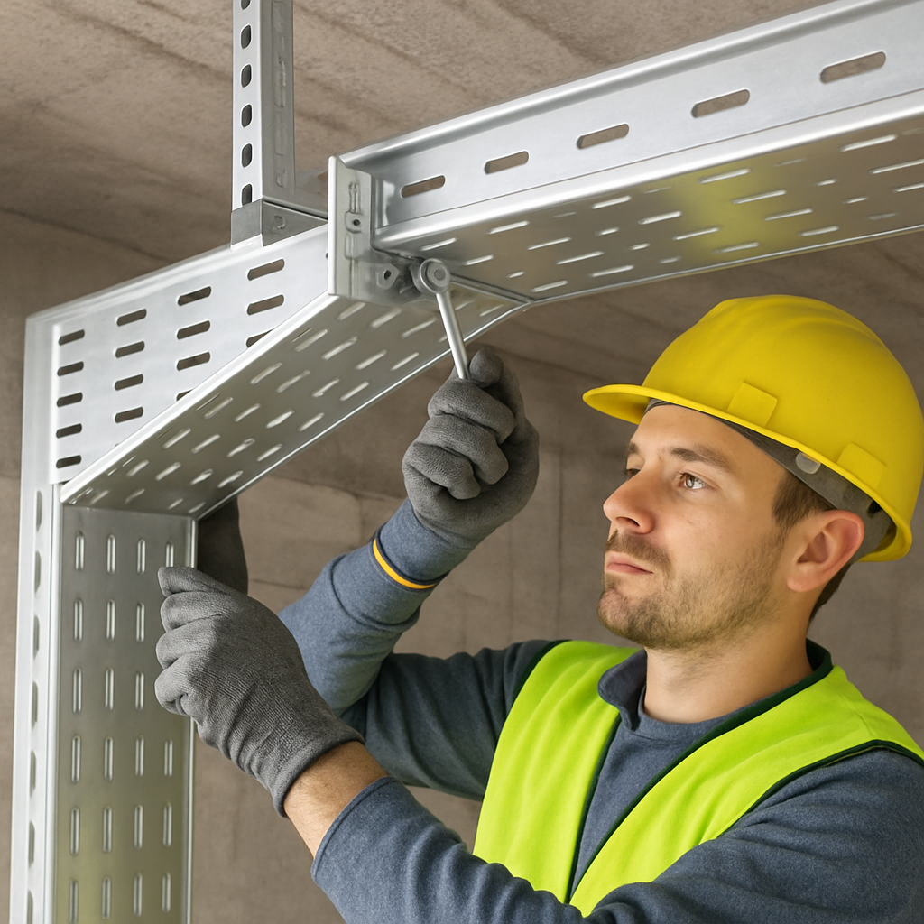 Aluminum cable tray installation