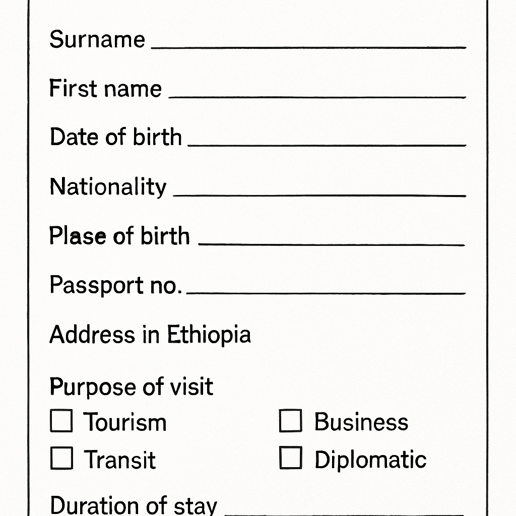 Ethiopian Visa Application
