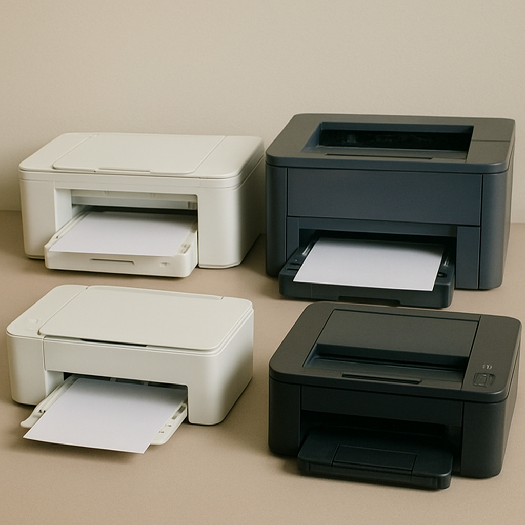 Various printers arranged on display