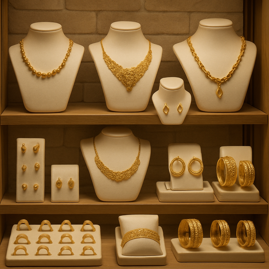Jewellery display in a shop