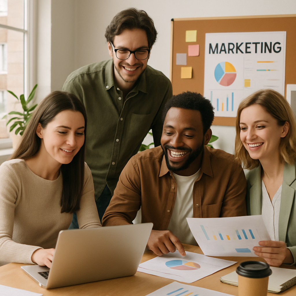 Team working at a marketing agency office