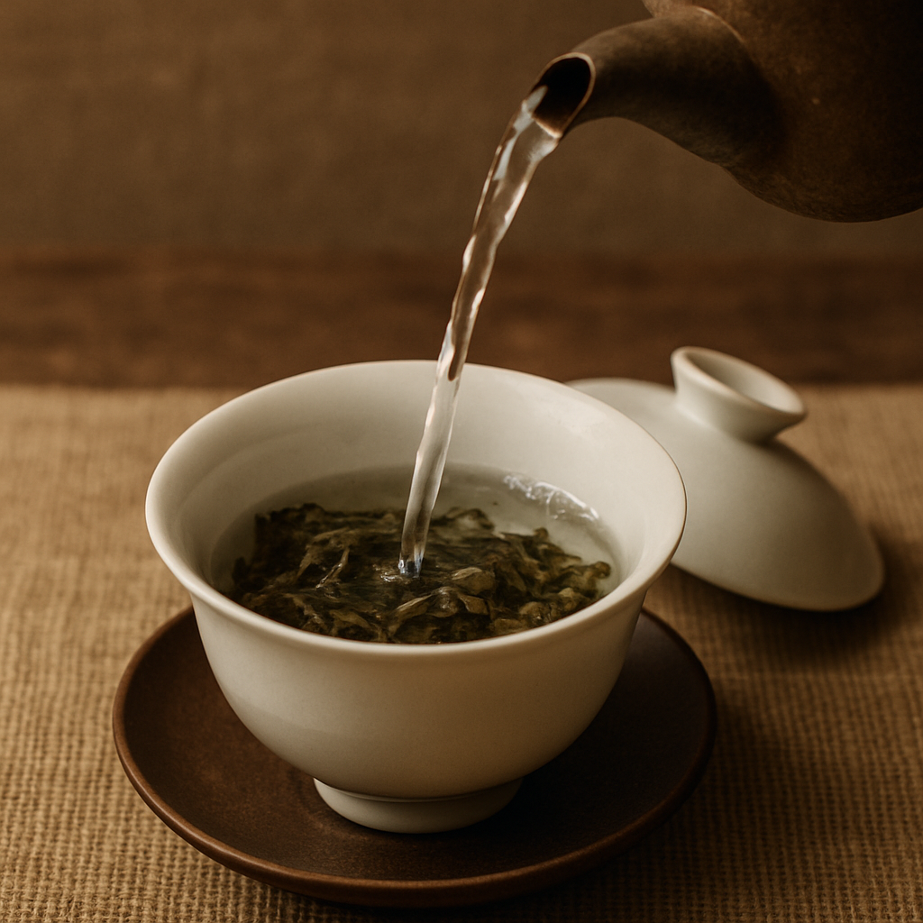 Pouring Hot Water into Gaiwan