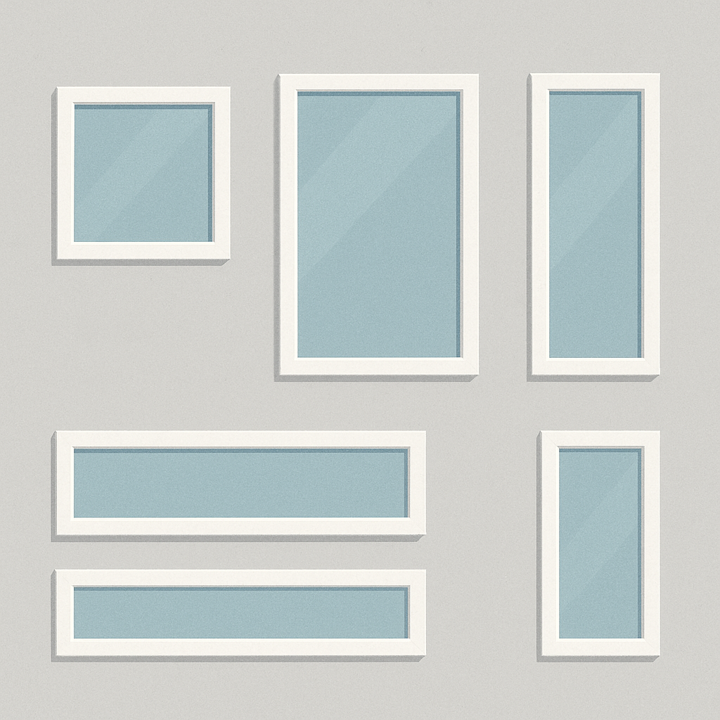 Various window sizes on display