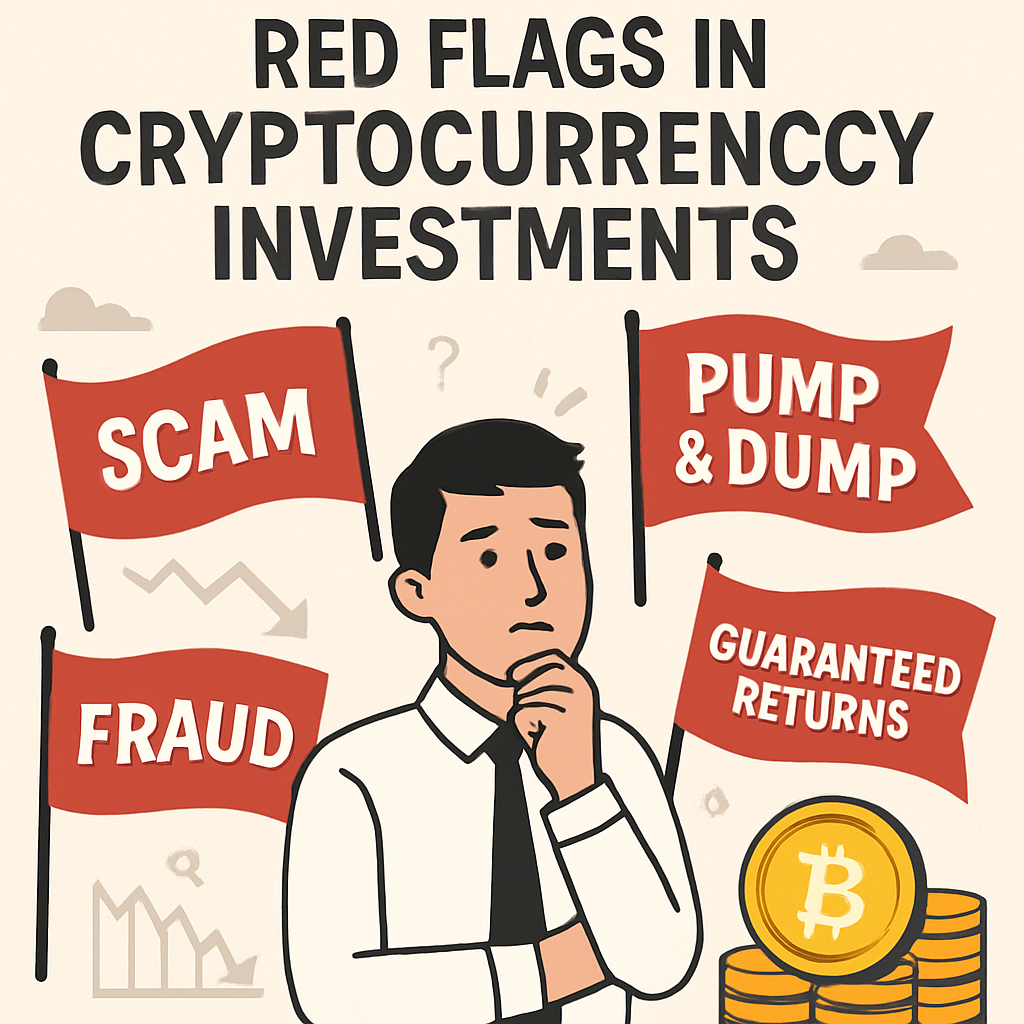 Illustration of red flags in cryptocurrency investments