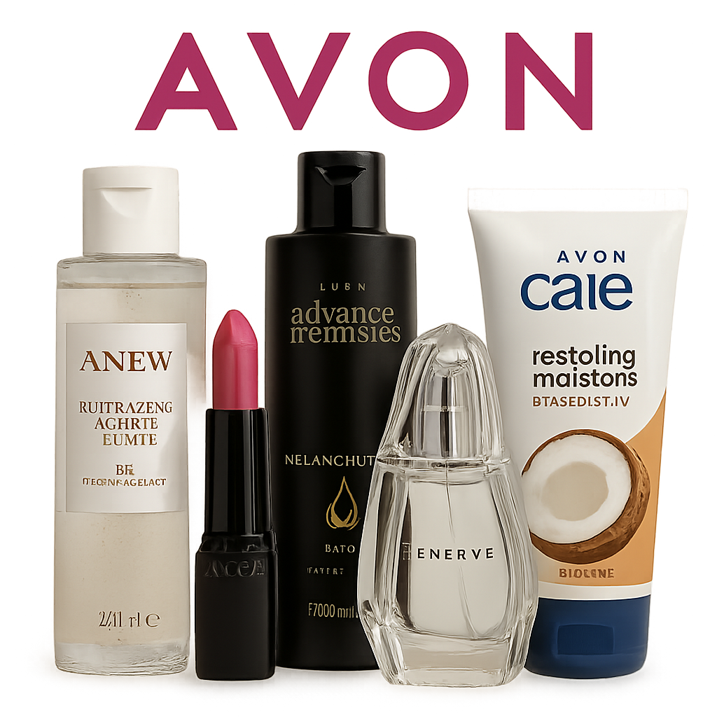 Avon logo and products