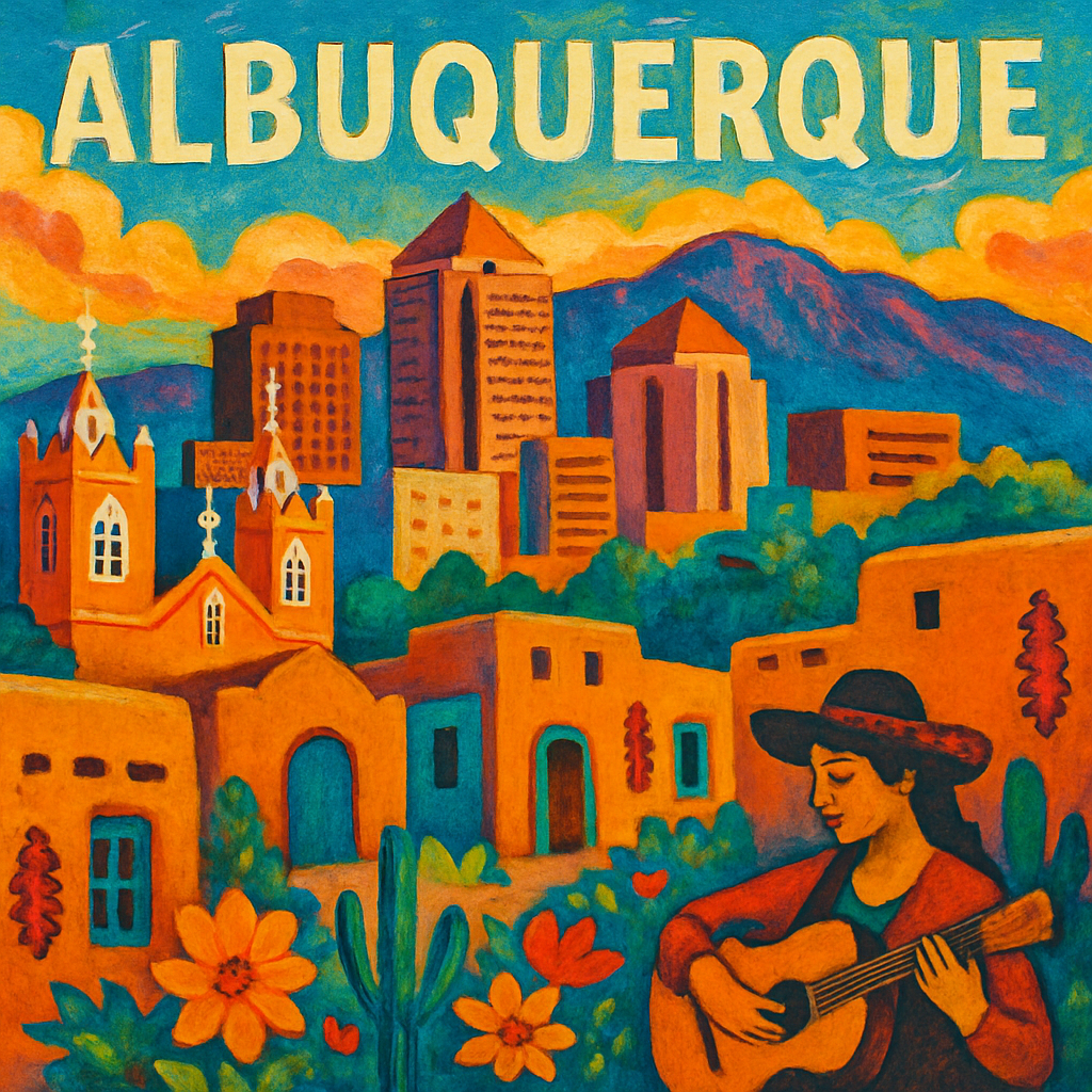 Albuquerque skyline showcasing the vibrant local culture