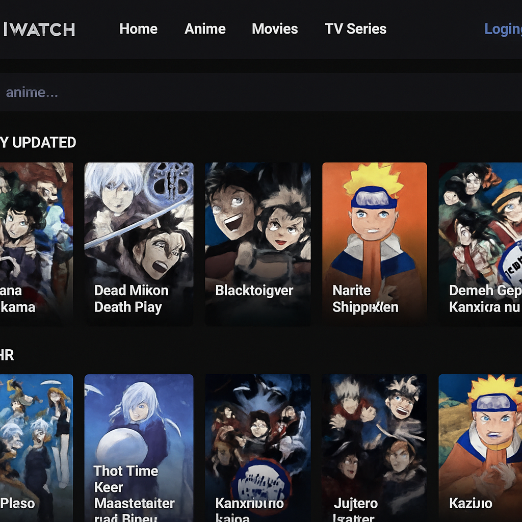 Screenshot of Aniwatch's homepage