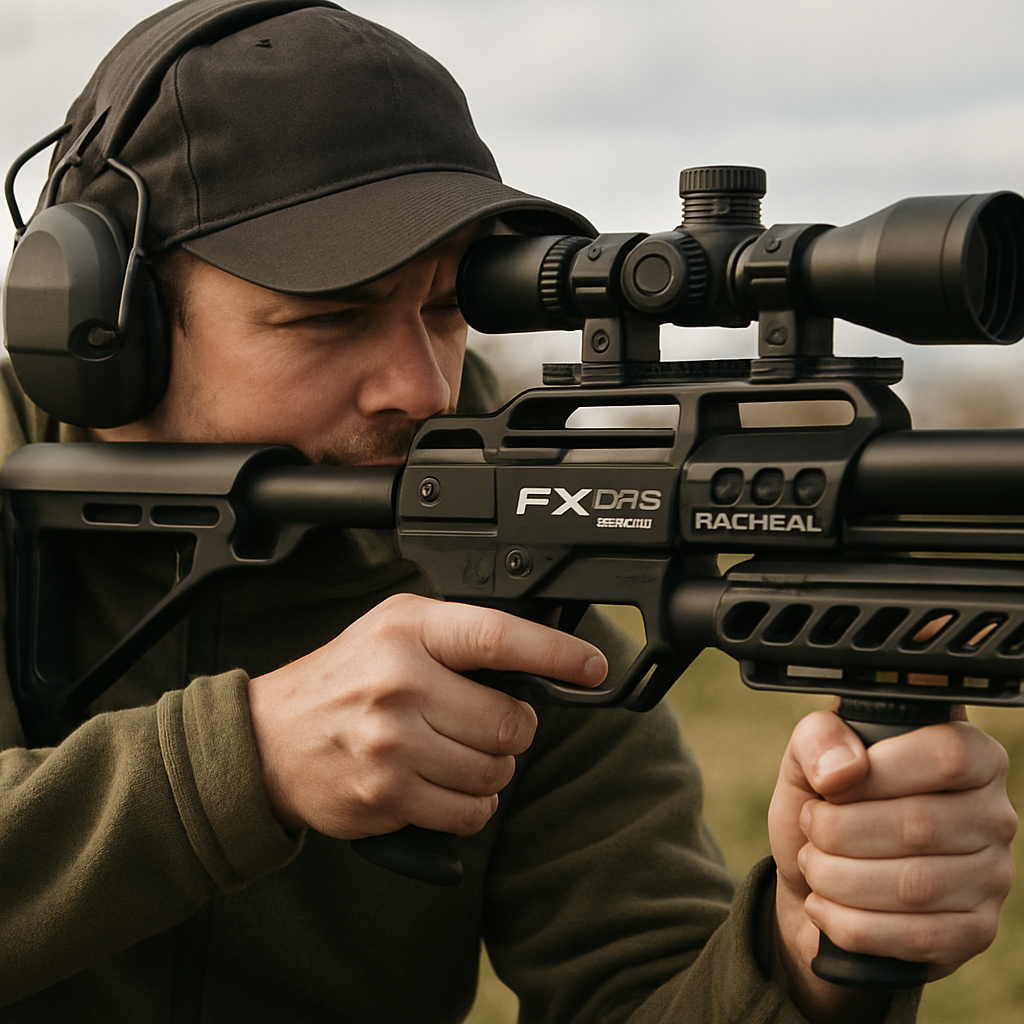 Shooter aiming with FX DRS Tactical Airgun