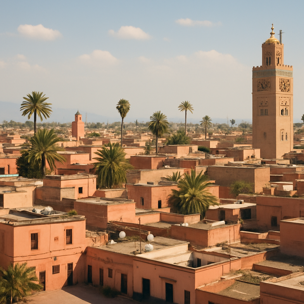 Vista panorámica de Marrakech, Marruecos