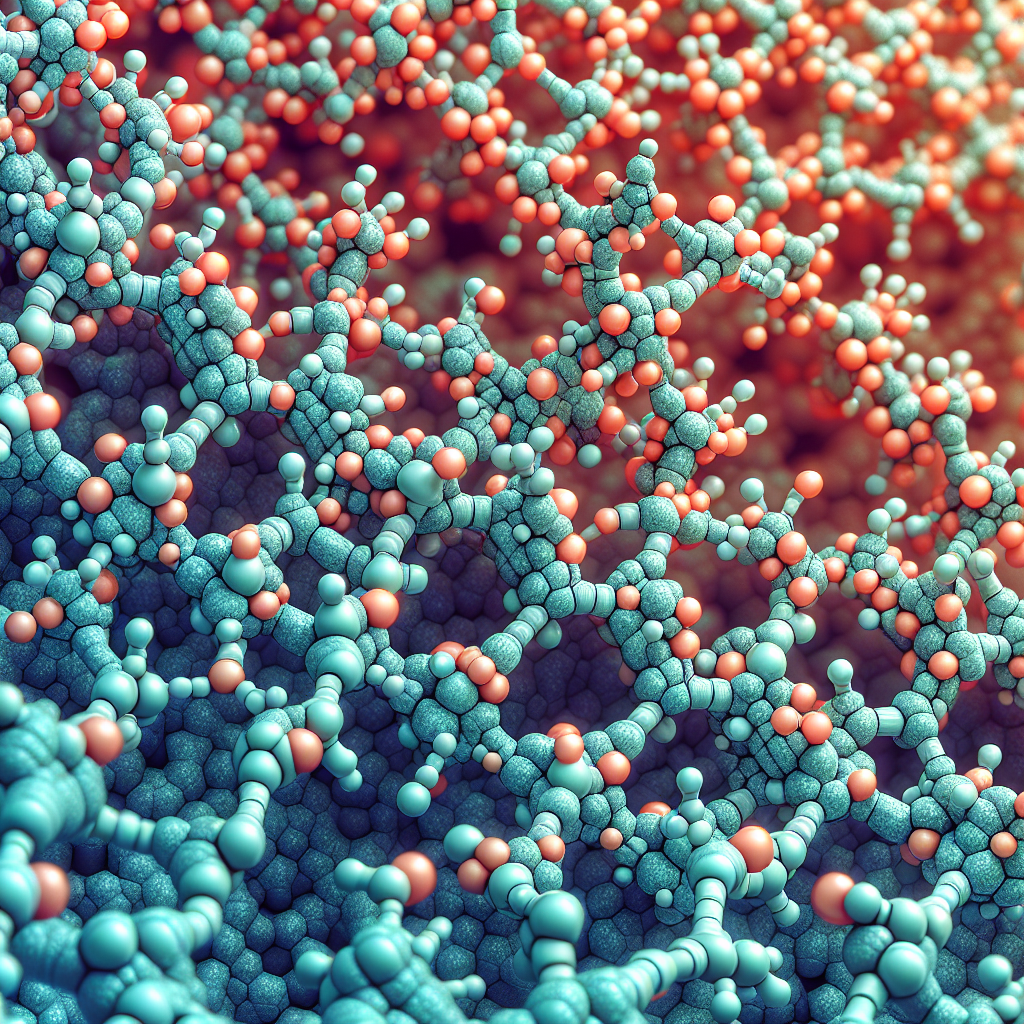 Illustration of collagen peptides, smaller protein chains