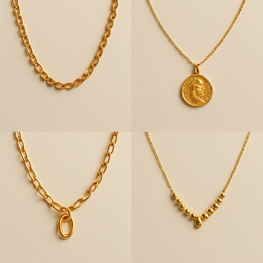 Gold necklace collection