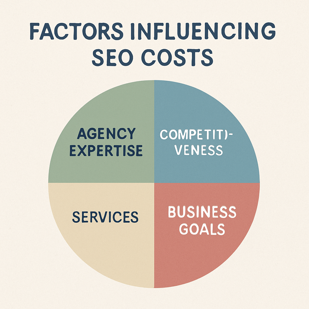 Chart showing factors influencing SEO costs